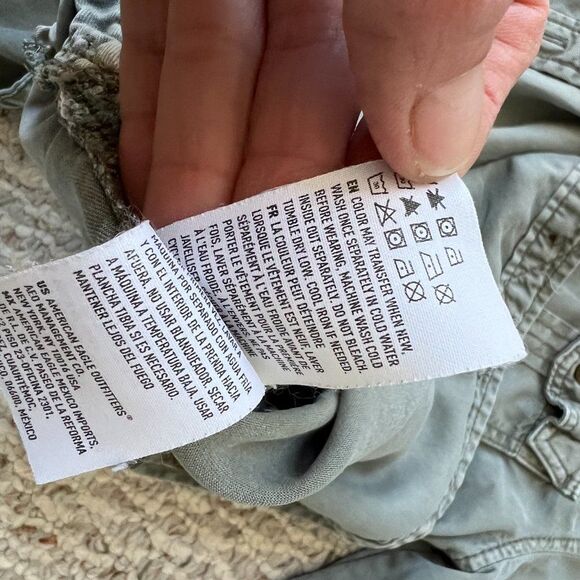 American Eagle Boyfriend Fit Utility Button Down Blouse - Picture 8 of 11